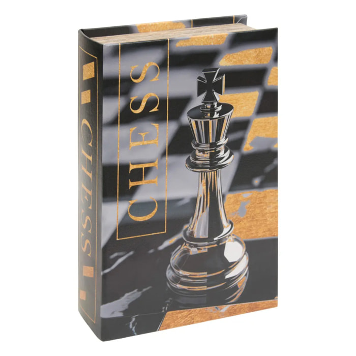 Boîte livre déco rectangulaire Josh 18x27cm Echecs