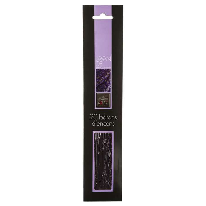 Lot de 20 bâtons d'encens lavande H25cm
