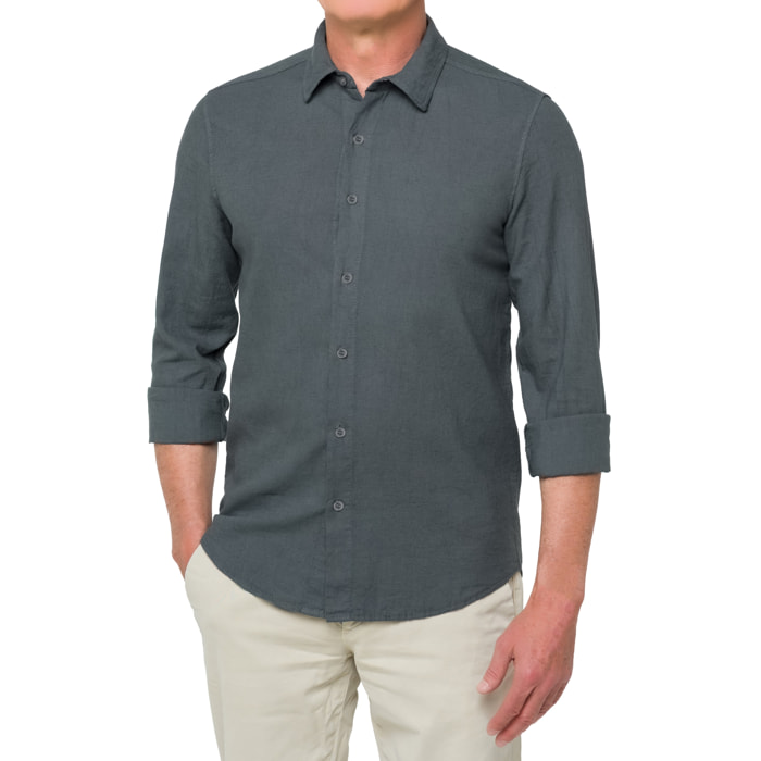 Camisa de lino Hot Buttered Saunders gris