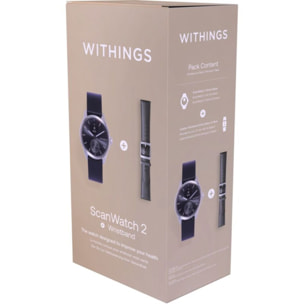 Montre santé WITHINGS Scanwatch 2 42mm Noire + bracelet Cuir offert