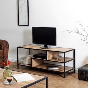 Banc TV - HOME DECO FACTORY - Edison - Moderne - Pratique - Noir et marron