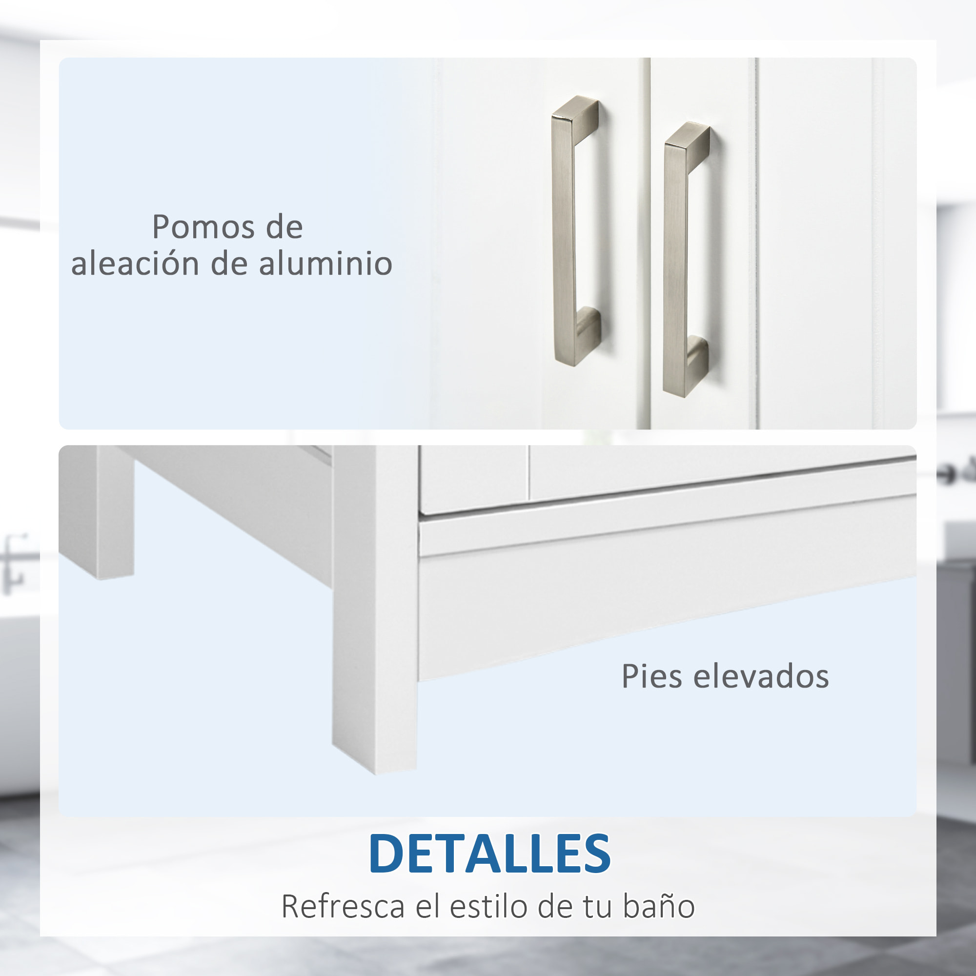 Mueble para Debajo del Lavabo con 2 Puertas Estante Ajustable 60x30x60 cm Blanco