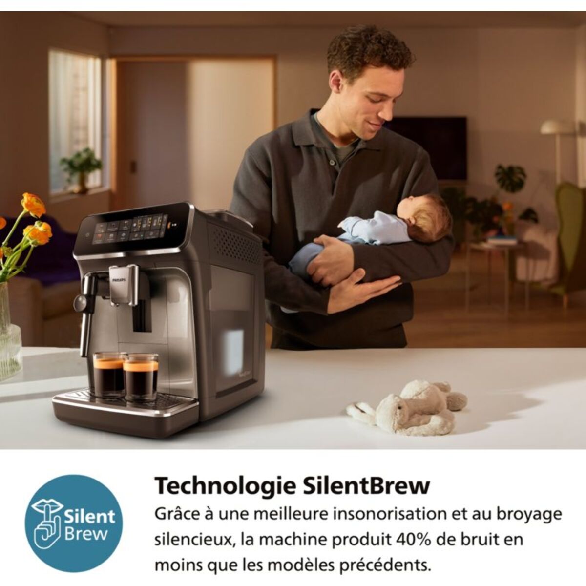 Expresso Broyeur PHILIPS Silent Brew EP3329/70