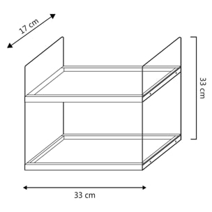 Estantería de pared Carlos de 2 niveles, madera de Paulownia