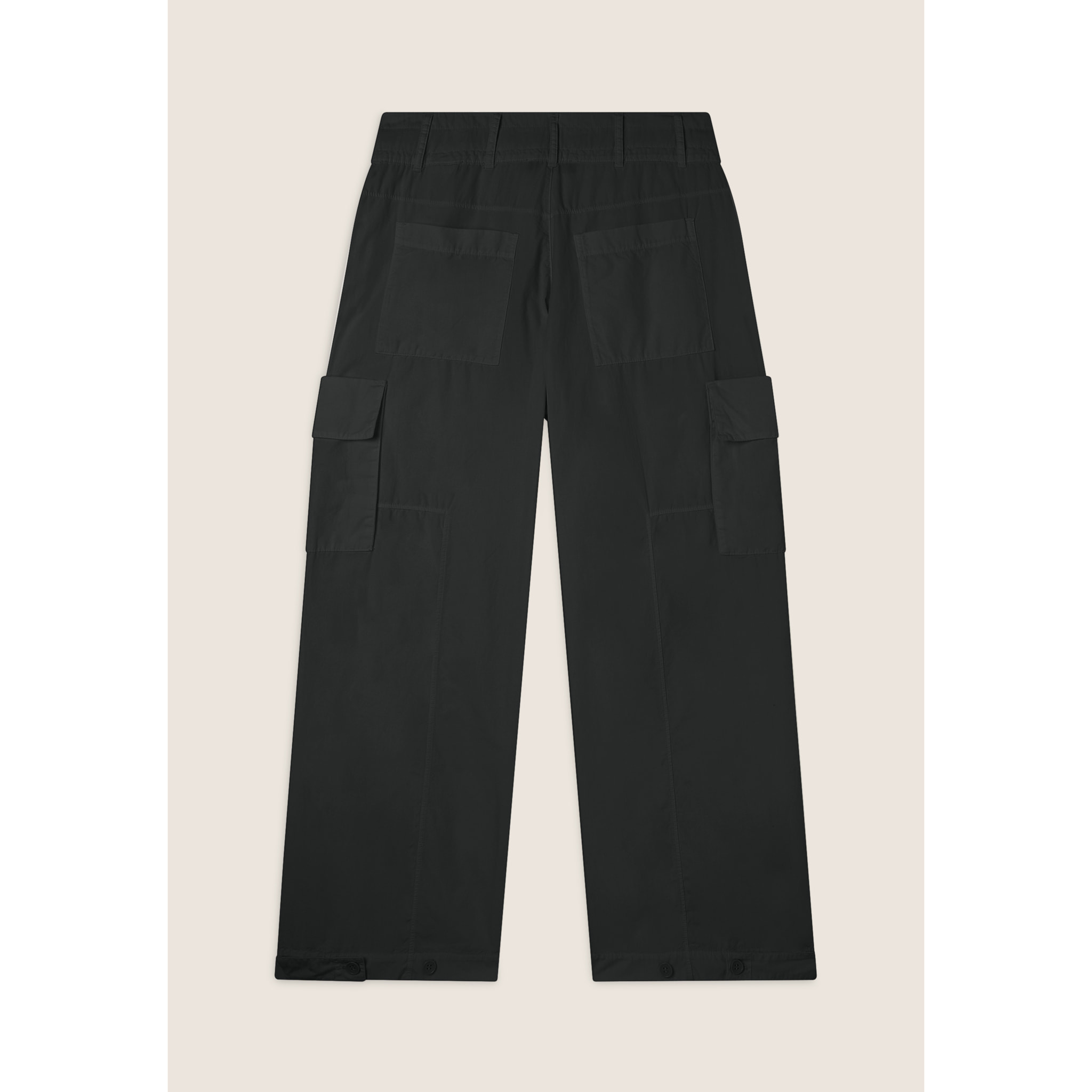 Pantaloni Cargo in popeline con fondo regolabile