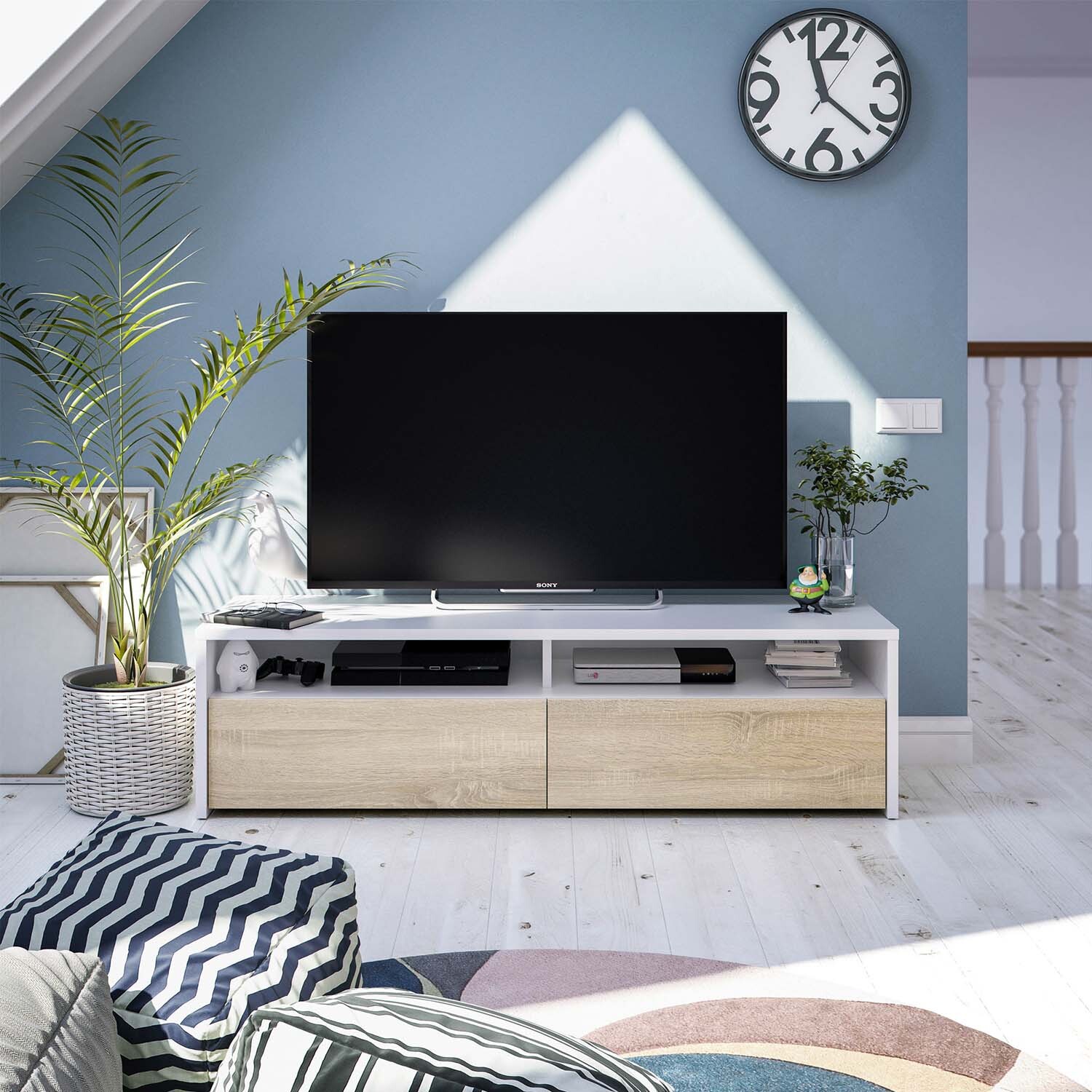 Mueble tv silva 2c blanco