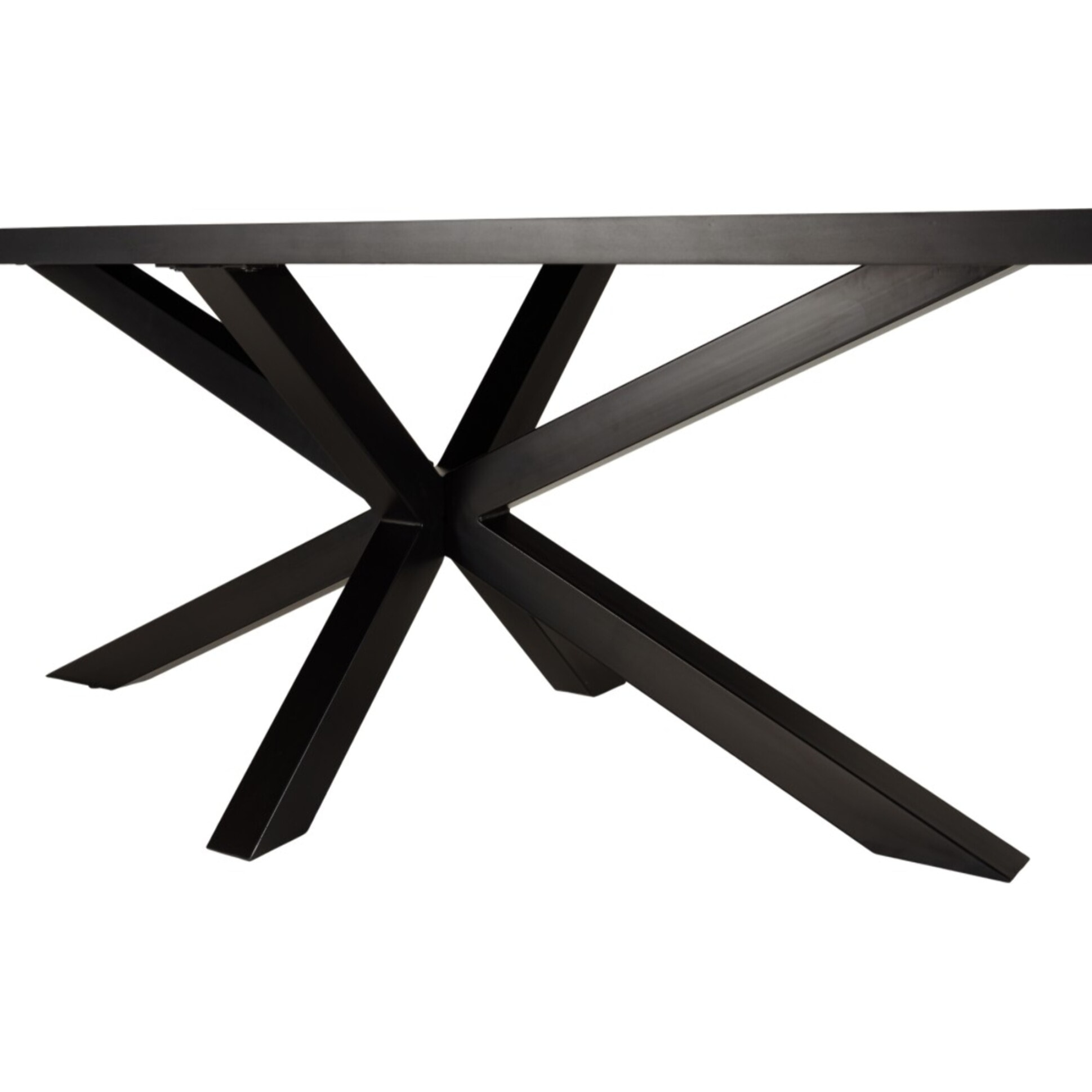 BASILE - Table à manger 220x100 couleur rouille effet pierre