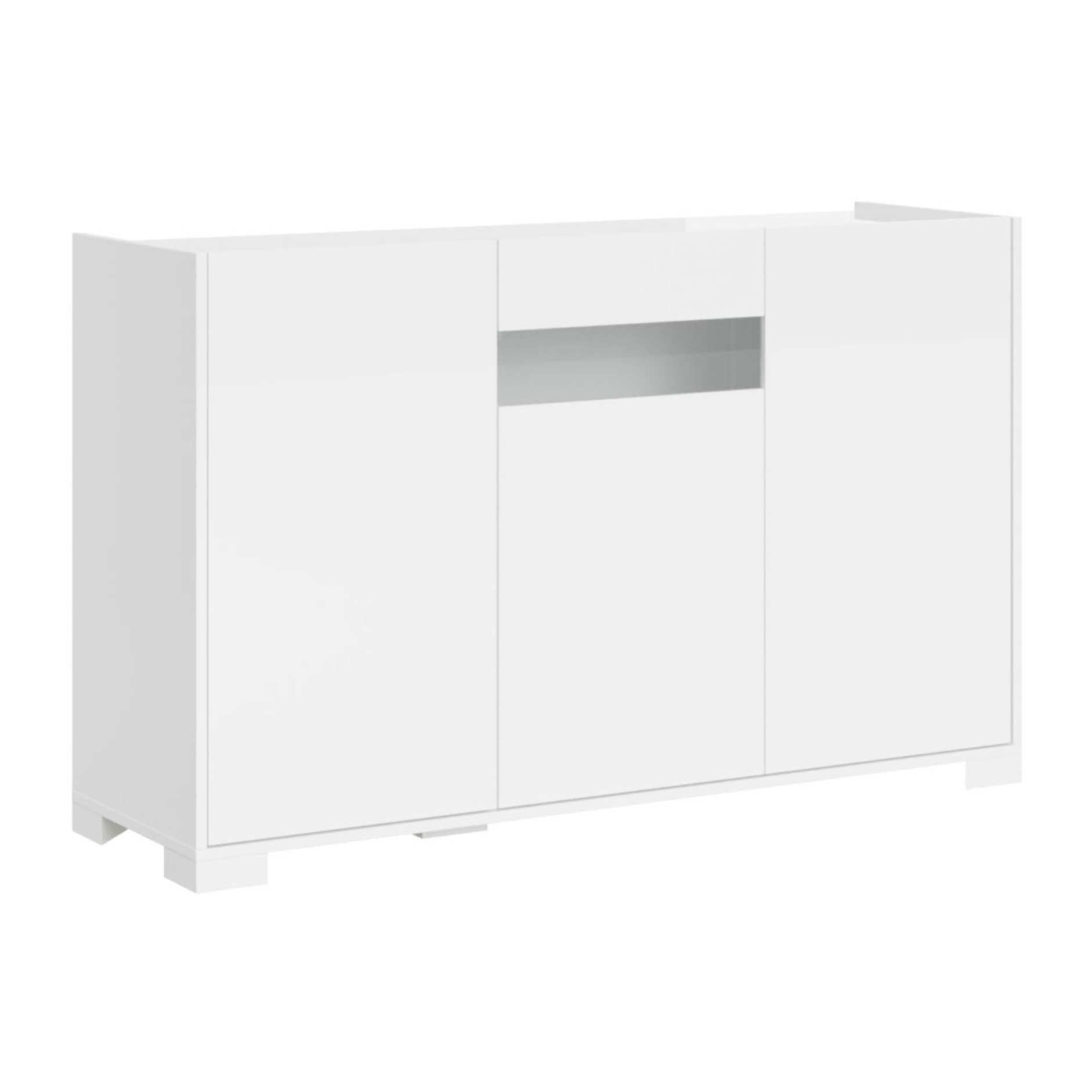 Aparador bajo 3 puertas 130x40x81 Riflesso blanco brillante