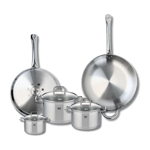 Ensemble de 2 Poêles de cuisson 28 et 32 cm et 3 faitouts 12, 16 et 20 cm Elo Profi Citrin