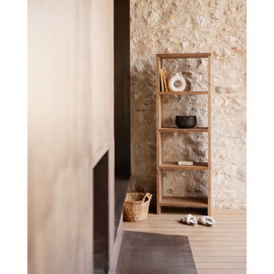 Étagère en bois massif ton chêne foncé de 180x60cm Hauteur: 180 Longueur: 60 Largeur: 35