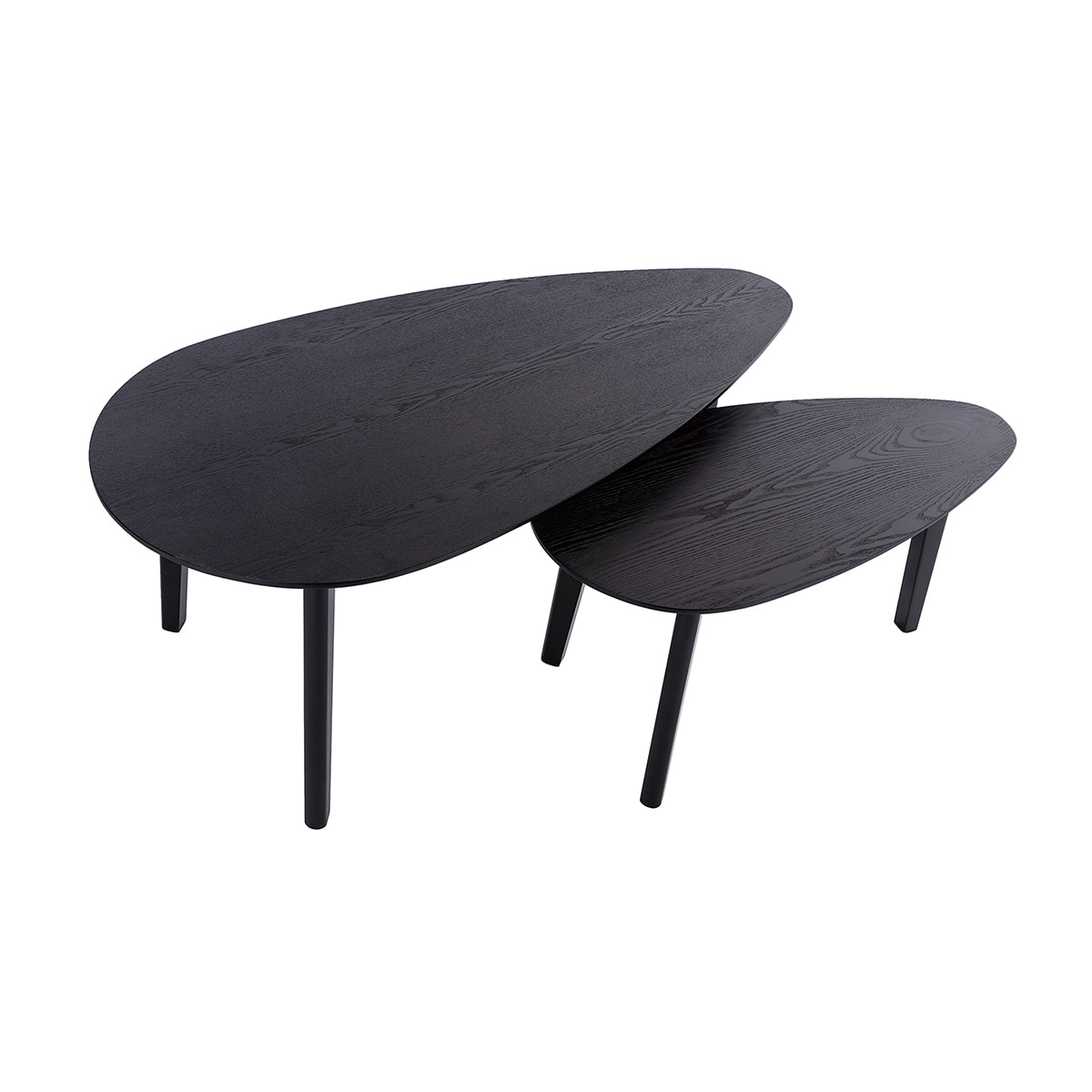 Tables basses gigognes bois noir (lot de 2) ARTIK