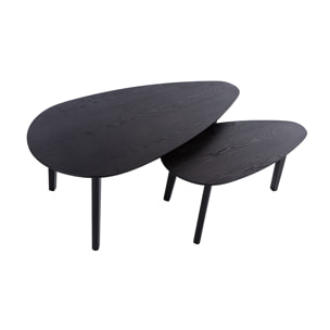 Tables basses gigognes bois noir (lot de 2) ARTIK