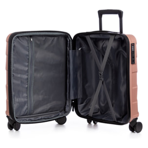 Set di 4 valigie Trolley espandibili, in materiale leggero ABS ad alta resistenza. Chiusura numerica, 4 ruote doppie girevoli a 360°.