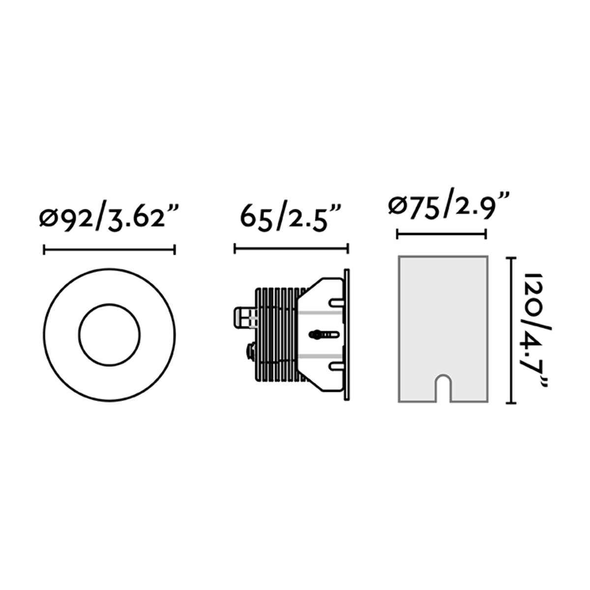 GRUND 92 Empotrable inox 13W