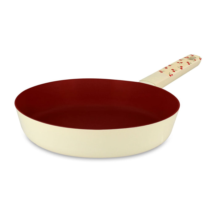 Poêle 24cm en aluminium cerise - tous feux CERISE