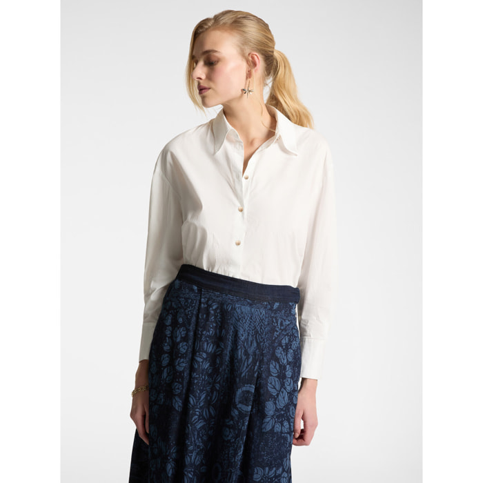 Elena Mirò - Camicia in tessuto stretch - Bianco