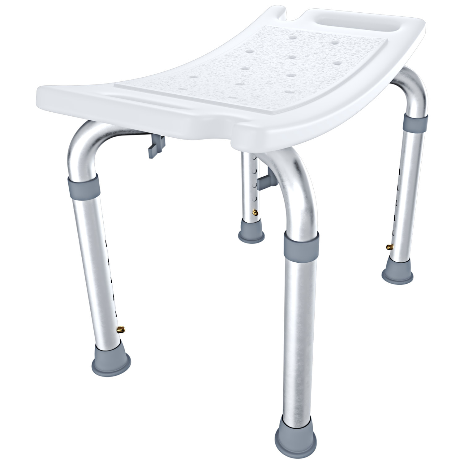 Sgabello Doccia Sedile Vasca Da Bagno Altezza Regolabile In 6 Posizioni Piedini Antiscivolo Portata Max 120 Kg 50 x 30 Cm Bianco