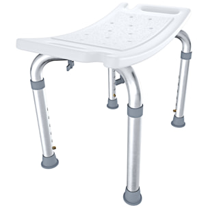 Sgabello Doccia Sedile Vasca Da Bagno Altezza Regolabile In 6 Posizioni Piedini Antiscivolo Portata Max 120 Kg 50 x 30 Cm Bianco