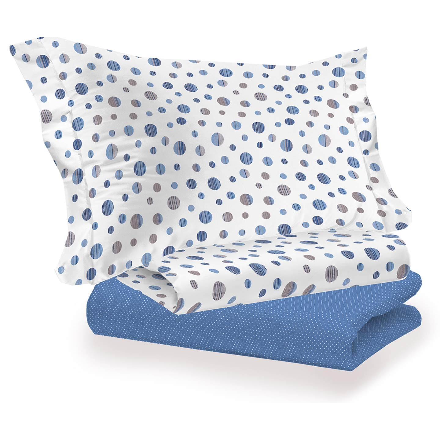 Completo letto dandy blu 100% cotone