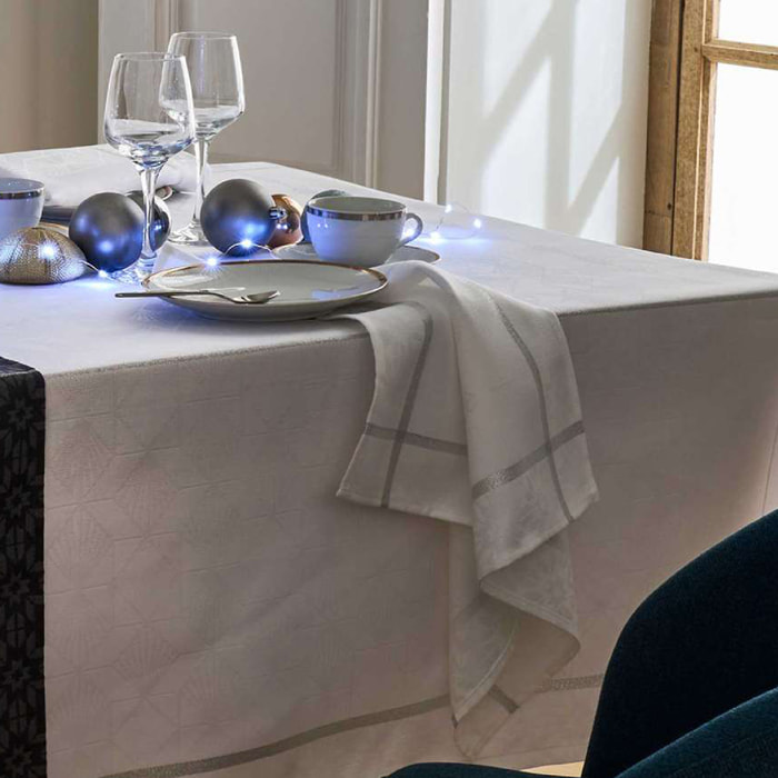 Serviette de Noël brodée - Blanc