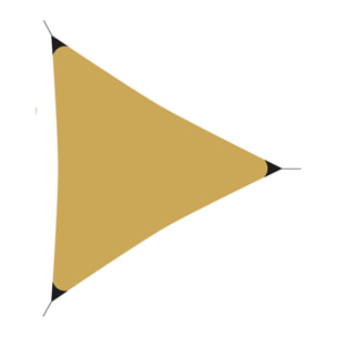 Triángulo de tela para sombra en poliéster amarillo ocre ganchos de metal y bolsa con cremallera