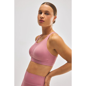 Reggiseno sportivo ad alto sostegno con spalline regolabili in rosa