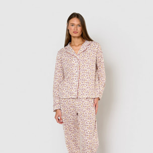 Pijama camisero algodón selvana rosa