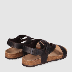 Sandalias de Piel - Marron - Tacón: Bajo