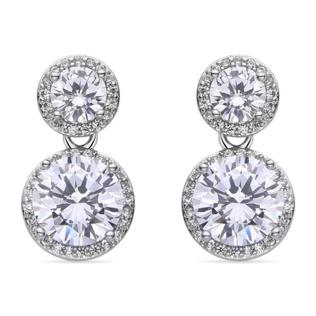 Pendientes Lux by Lux acabados en baño de rodio