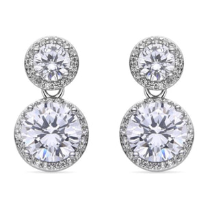 Pendientes Lux by Lux acabados en baño de rodio