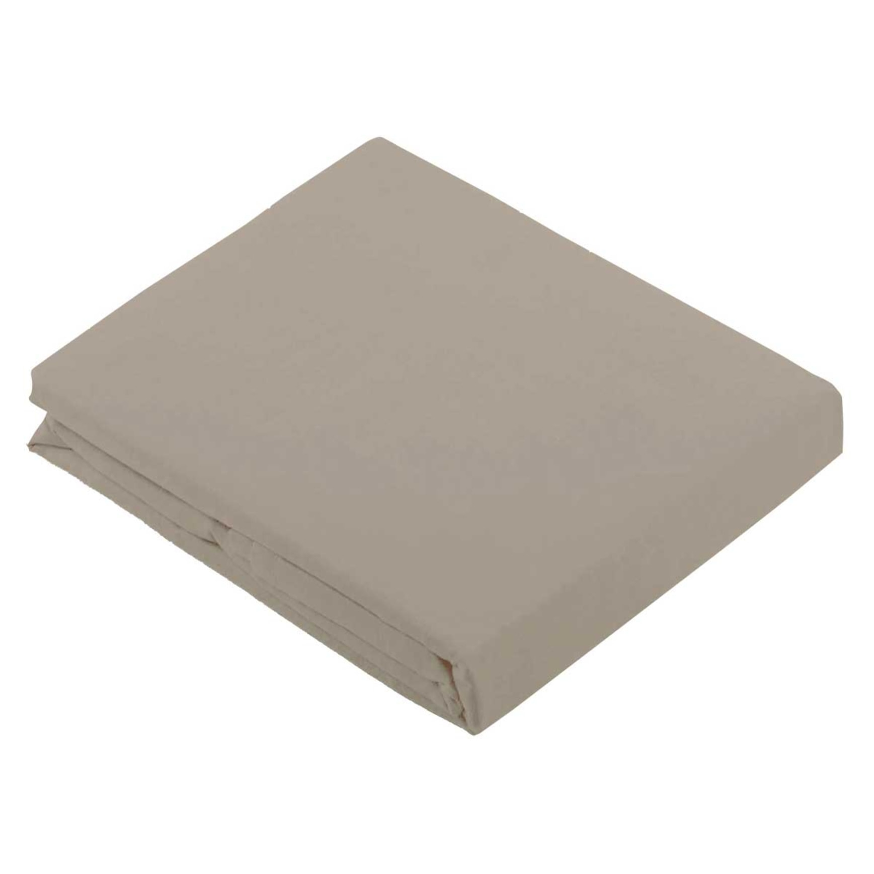 Drap Plat Uni en 100 % Coton - Beige