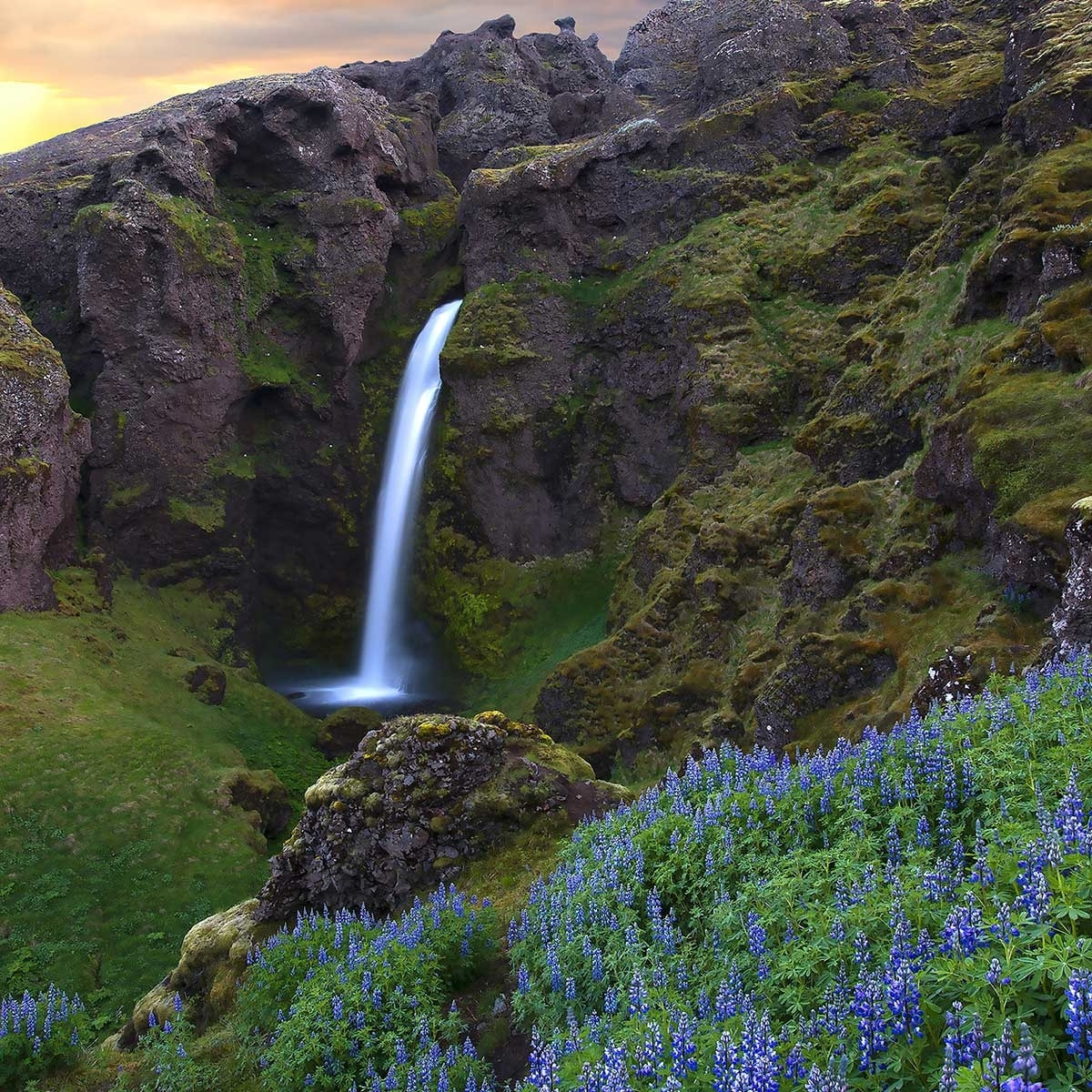 Affiche paysage voyage en islande Affiche sous cadre bois