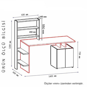 Escritorio,100% tablero de aglomerado rechapado en melamina, color nogal_x000D_
antracita