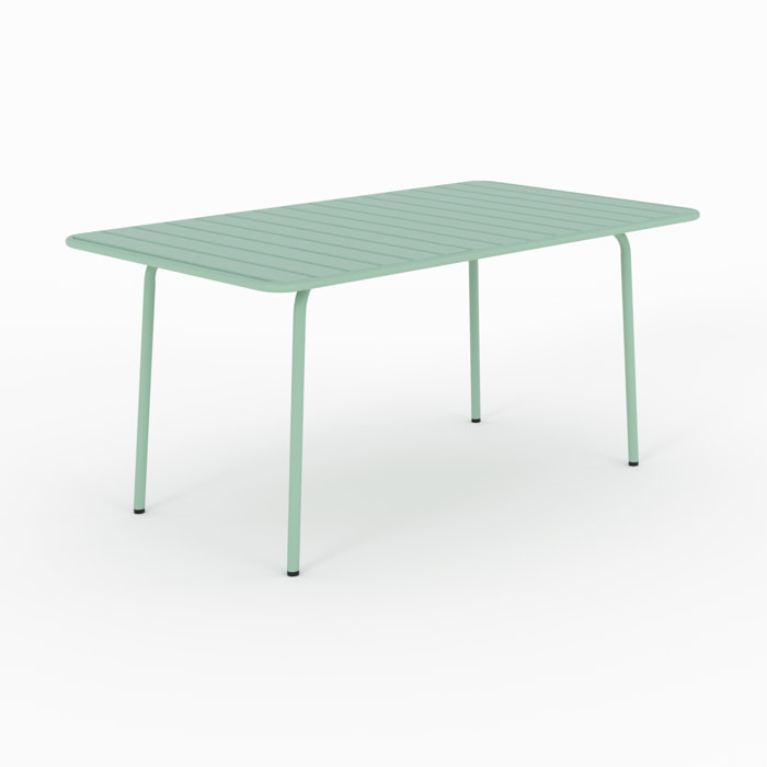 Table de jardin en métal vert clair 6 personnes - Yumi