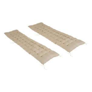 Coussins universels beiges pour bain de soleil - lot de 2