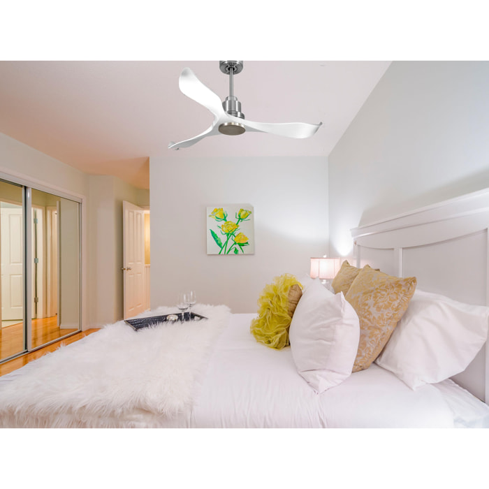 Ventilateur de plafond Réversible  Thermostat Wifi Moteur à courant continu Toits en pente Télécommande Adaptateur 2/3 Lames Hypersilence Mémoire Shopify Vendible (AUTOMATIQUE)