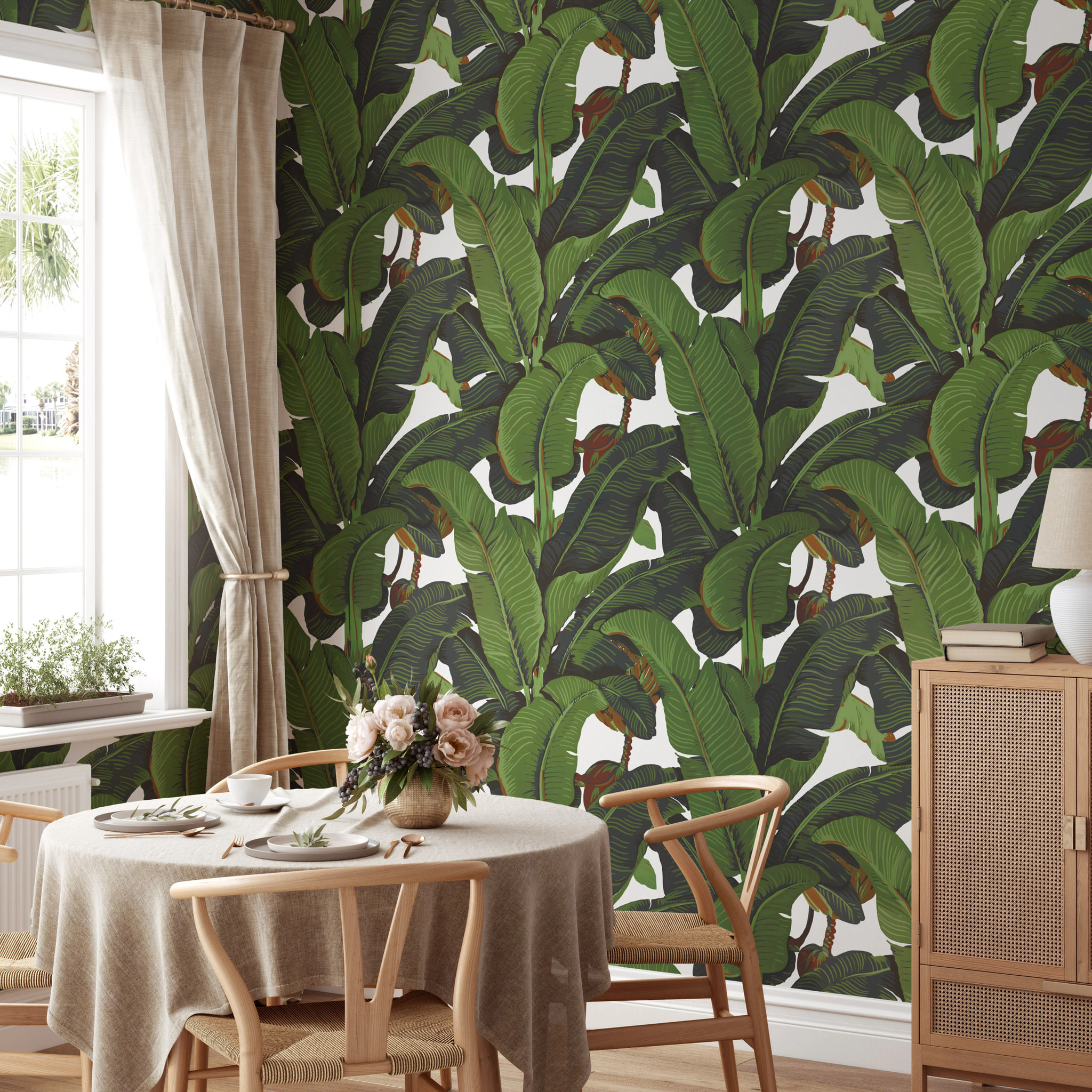 Carta da Parati Foglie di Banano