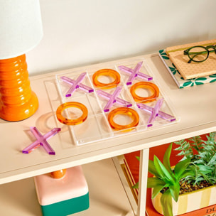 Jeu de morpion Pool 22,9x22,9x1,5 cm orange et violet