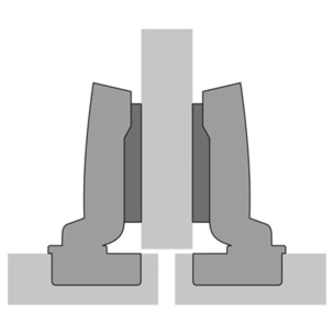 Charnière Sensys sans amortis. HETTICH Porte 15 à 32mm 110° montage central à visser - 9091590