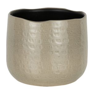 J-Line cache-pot Motifs - céramique - gris clair - medium - Ø 22 cm