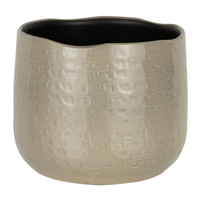 J-Line cache-pot Motifs - céramique - gris clair - medium - Ø 22 cm