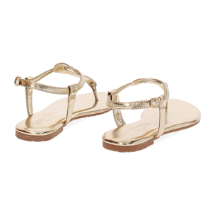 Sandali infradito donna oro in laminato