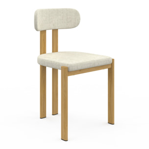 Chaises Elsa en tissu beige et pieds métal - lot de 4