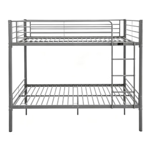 Lit double superposé avec sommier inclus "Adam" - 140 x 190 cm - Gris