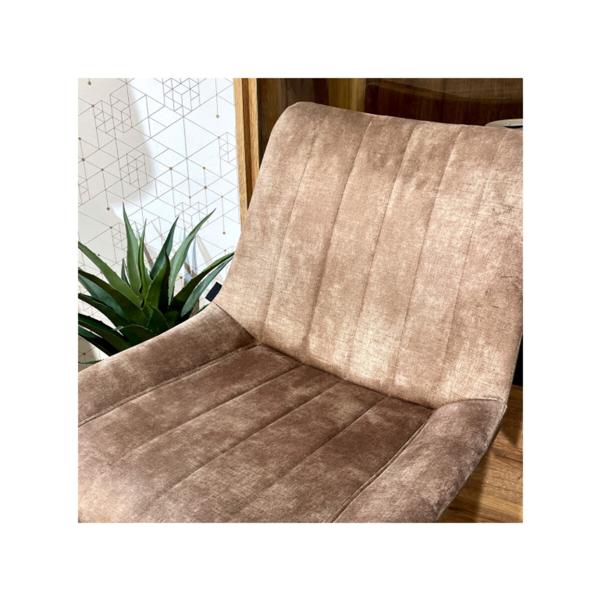 Tabouret de bar rembourré et capitonné en velours - EMMA 2