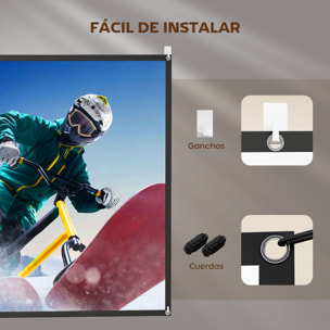 Pantalla de Proyector Manual 100 Pulgadas, Pantalla de Proyección, Formato 16:9, HD 4K/8K, Tela Lavable, para Interior y Exterior, Cine en Casa, Oficina, Patio, Blanco