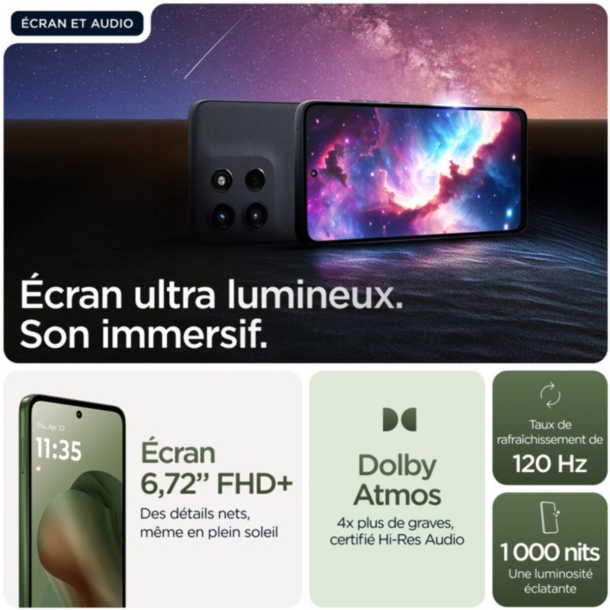 Smartphone MOTOROLA G56 Vert 256Go 5G