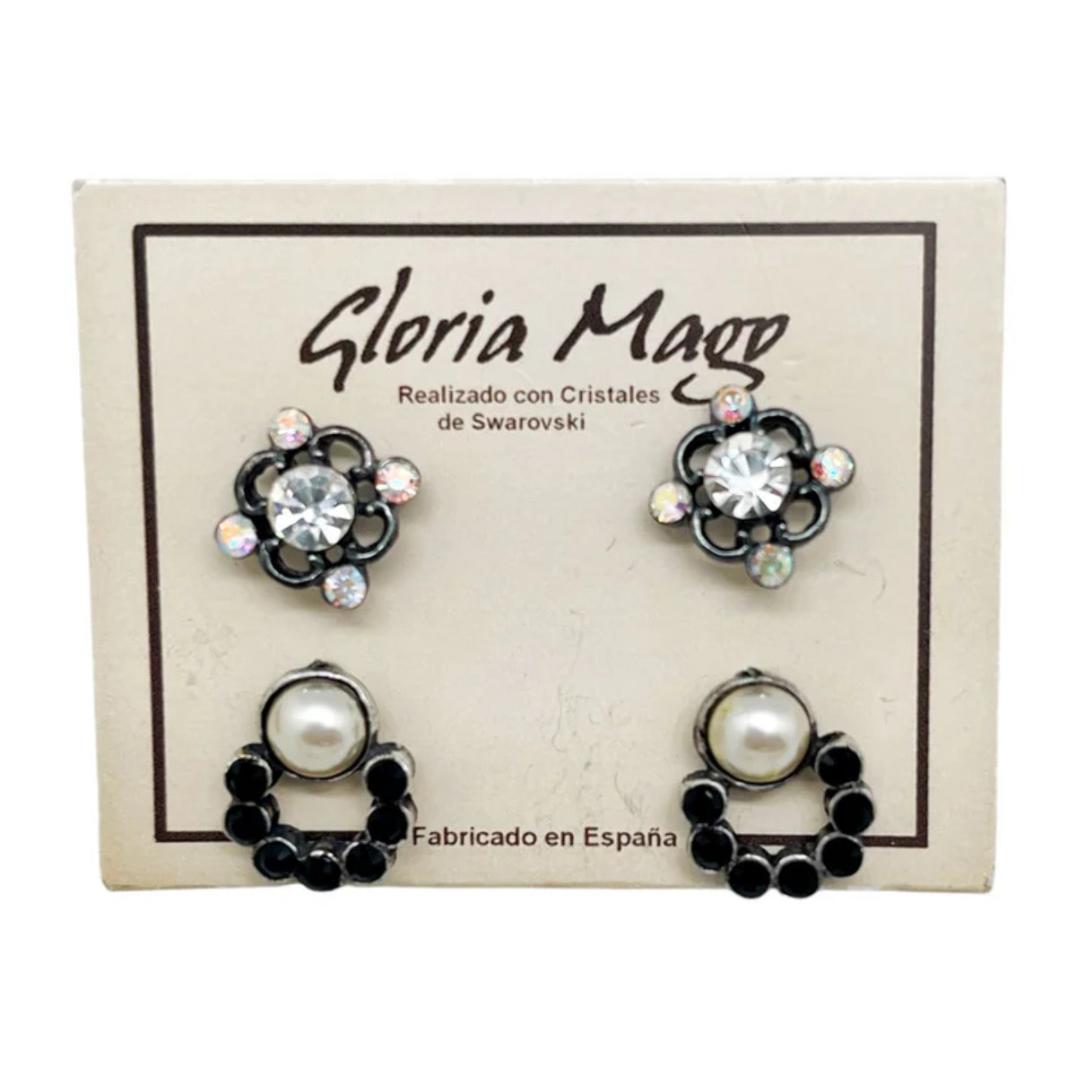 Pack 2 pares pendientes cristal SW y plata 10µ. C1