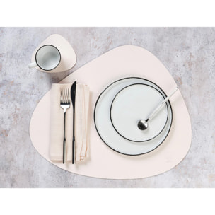 Serviette de table - 6 pièces - Lin et coton blanc crème