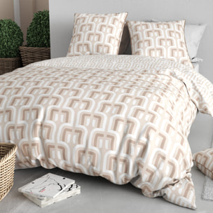 Parure housse de couette 3pcs microfibre effet pêche tara